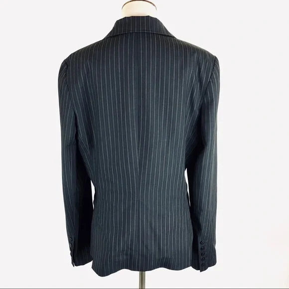 Rebecca Taylor gray pinstripe blazer wool blend size 10 - Picture 8 of 8